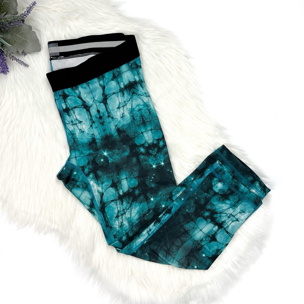 Soffe Women's Dry Galaxy Low Rise Capri Leggings Blue/Black Size S